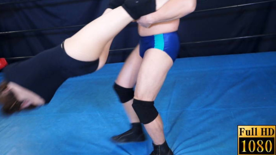 堀口真希,巨漢レスラー,ボコボコ,腹パンチ,ヨダレ